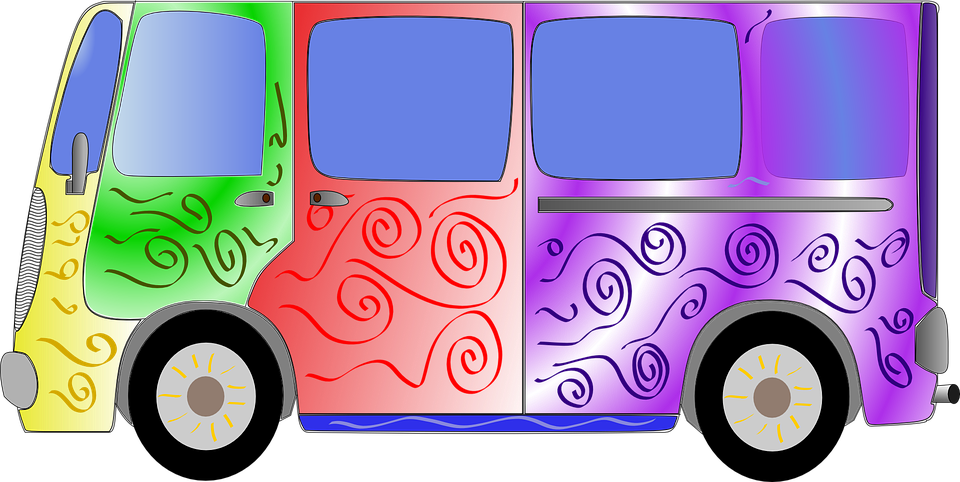 Bus Clipart 60's - 60's Png (960x482)