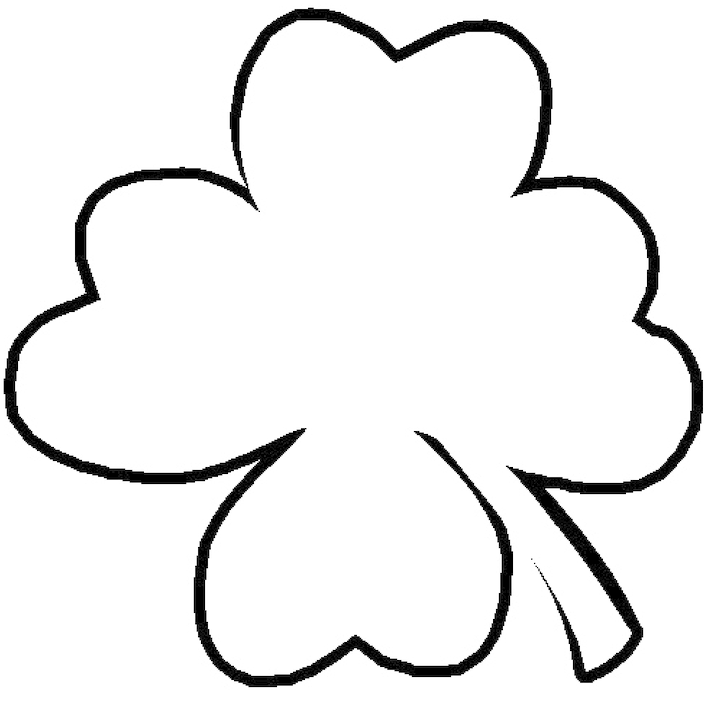 Outline Of A Shamrock - Four Leaf Clover Clip Art (877x800)