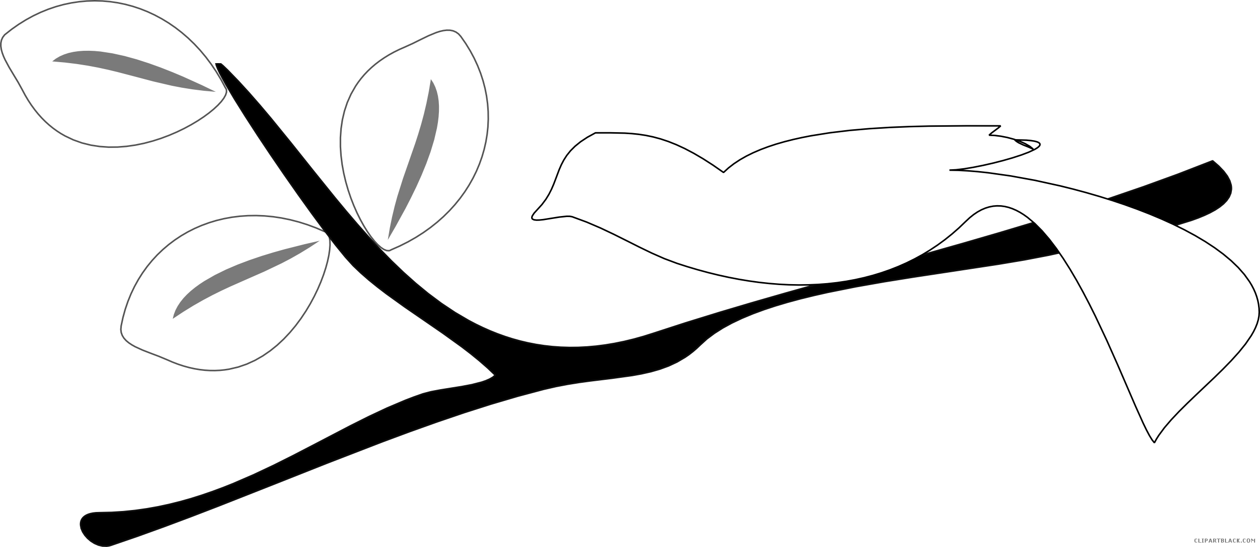 Bluebird Animal Free Black White Clipart Images Clipartblack - Branch Art Clip Black And White (2555x1109)