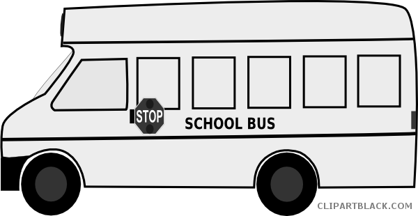 School Bus Transportation Free Black White Clipart - School Bus Clip Art (600x310)
