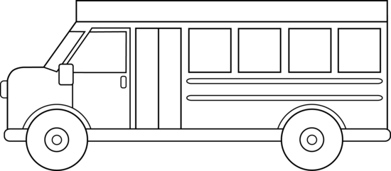 School Bus Black And White Bus Clipart Black And White - Line Art (550x241)
