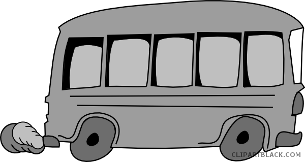 School Bus Transportation Free Black White Clipart - Outline Of A Bus (600x319)