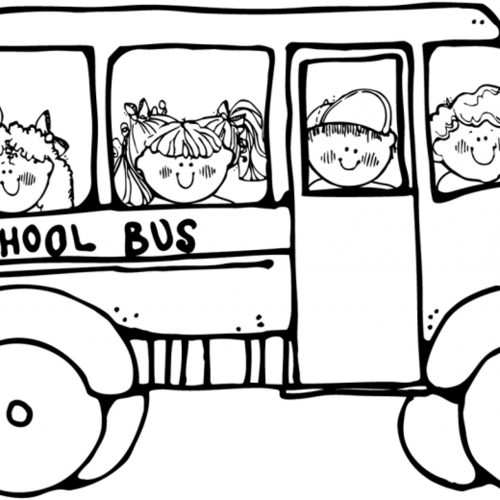 School Bus Clipart Black And White School Bus Coloring - School Bus Clipart Black And White (1024x1024)