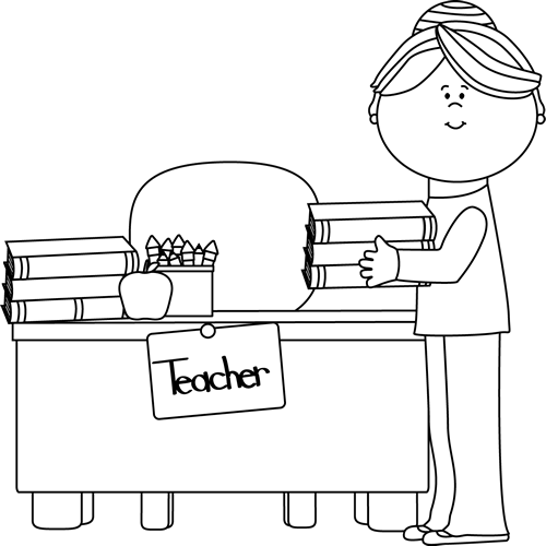 Teacher Clip Art Teacher Images Rh Mycutegraphics Com - Teacher Book Black And White (500x500)