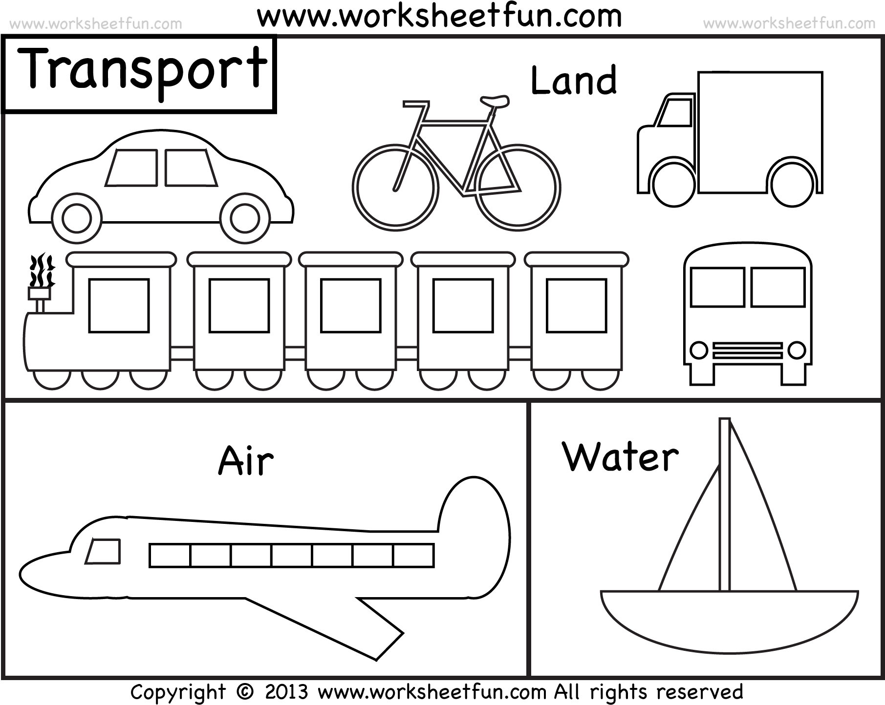 Fascinating Transportation Coloring Sheets Means Of - Transportation Theme Worksheets Preschool (1810x1474)