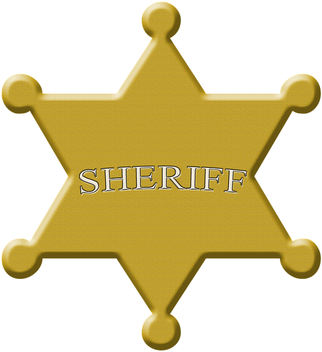 Sheriff Badge Clipart 5, Buy Clip Art - Goldsheriff-stern-western Rundes Kissen (720x720)