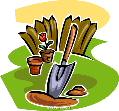 Gardening Trowel Royalty Free Vector Clip Art Illustration - Gardening Trowel Royalty Free Vector Clip Art Illustration (480x449)