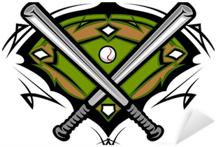 Baseball Field With Softball Crossed Bats Vector Image - Baseball Champions (400x400)