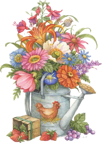Free Download Tagi - Free Clip Art For Flowers In Watering Cans (344x480)