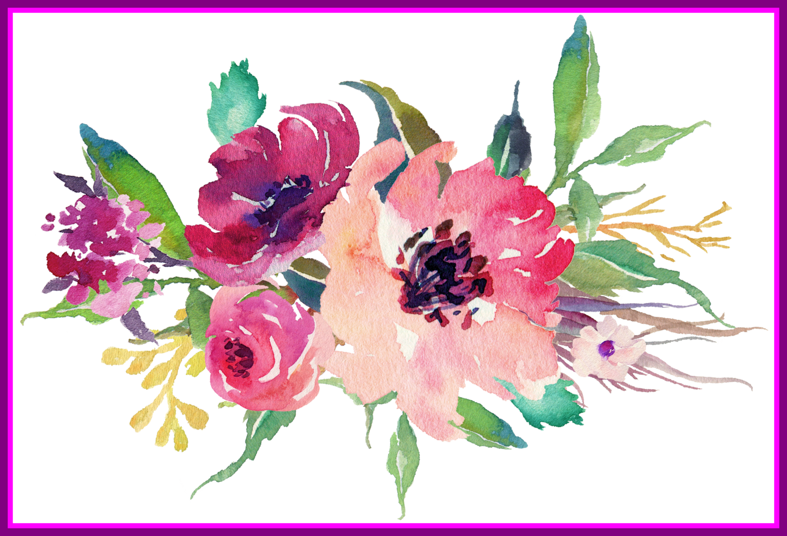 Incredible Pin By Dee Flores On U Just Lettering For - Watercolor Flowers Png (1550x1057)