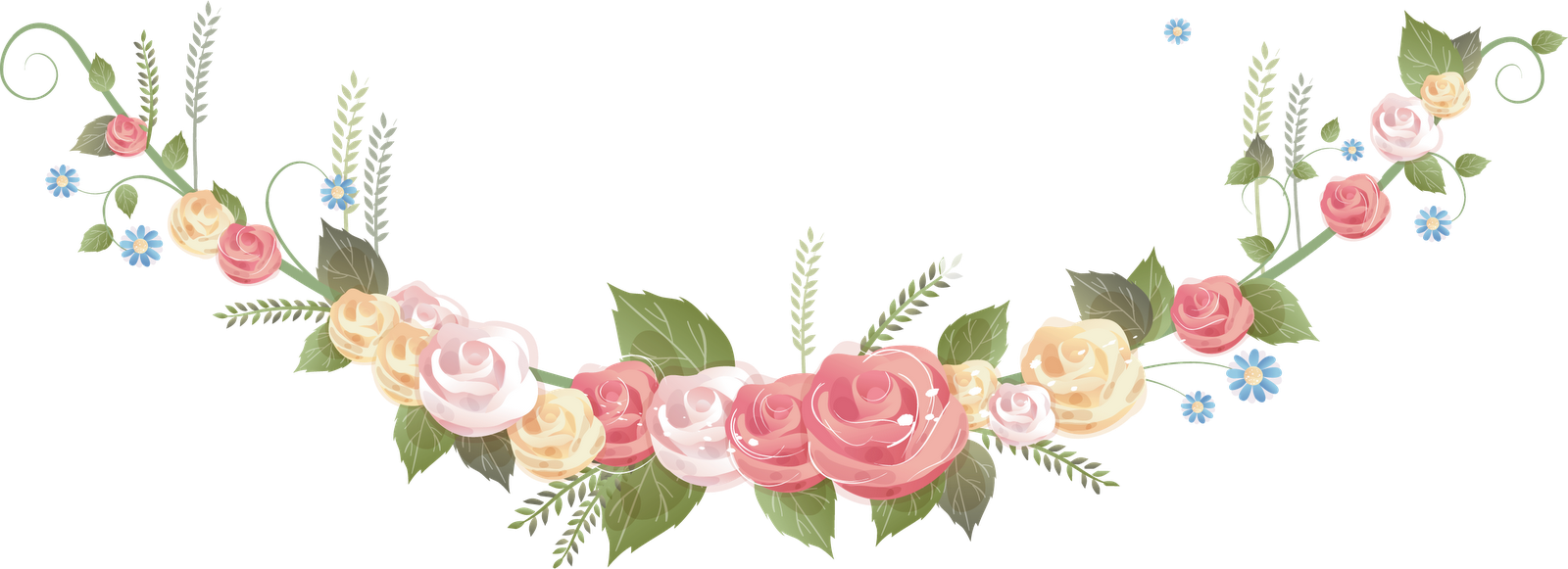 Arabescos Vetor, Fontes Clipart - Marco De Flores Vintage (1600x581)