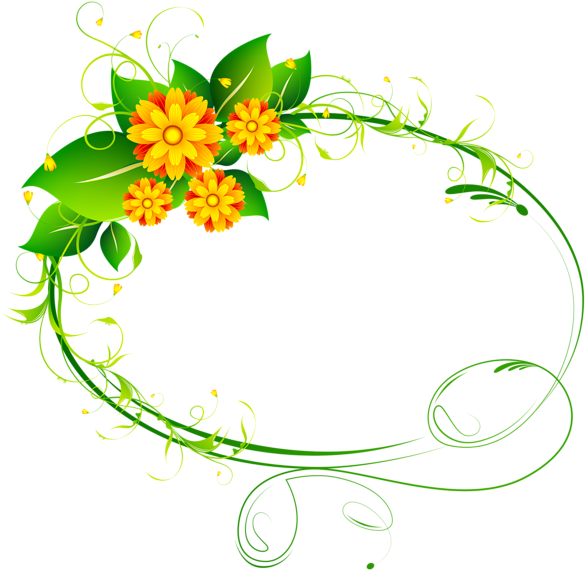 Floral Oval Decor Png Clip-art Image - Oval Floral Frame Oval Png (600x585)