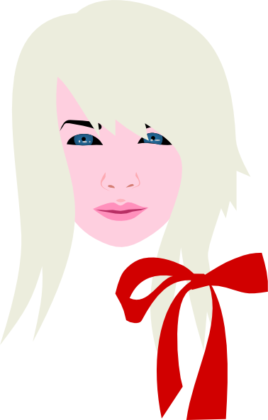 Blonde Female With Red Bow Svg File - Frozen (510x800)