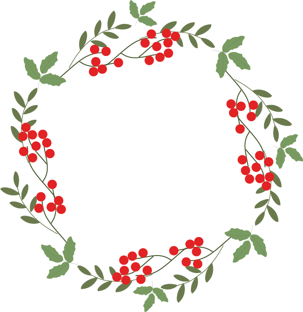 Graphic Design Clip Art - Christmas Wreath Graphic Vector (623x641)