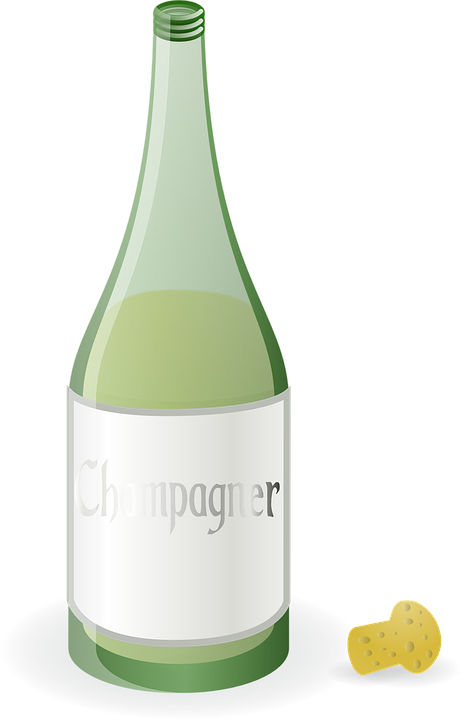 Champagne Bottle Clipart 28, Buy Clip Art - Champagnefles Transparant (461x720)