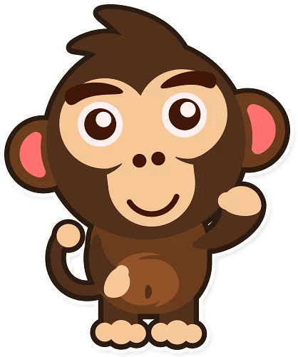 “happy Monkey” Stickers Set For Telegram - Стикер Веселый (512x512)