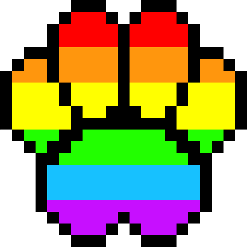 Tigers Paw Rainboz - Furry Gay Pride Perler Bead Con Badge (large) (1200x1160)