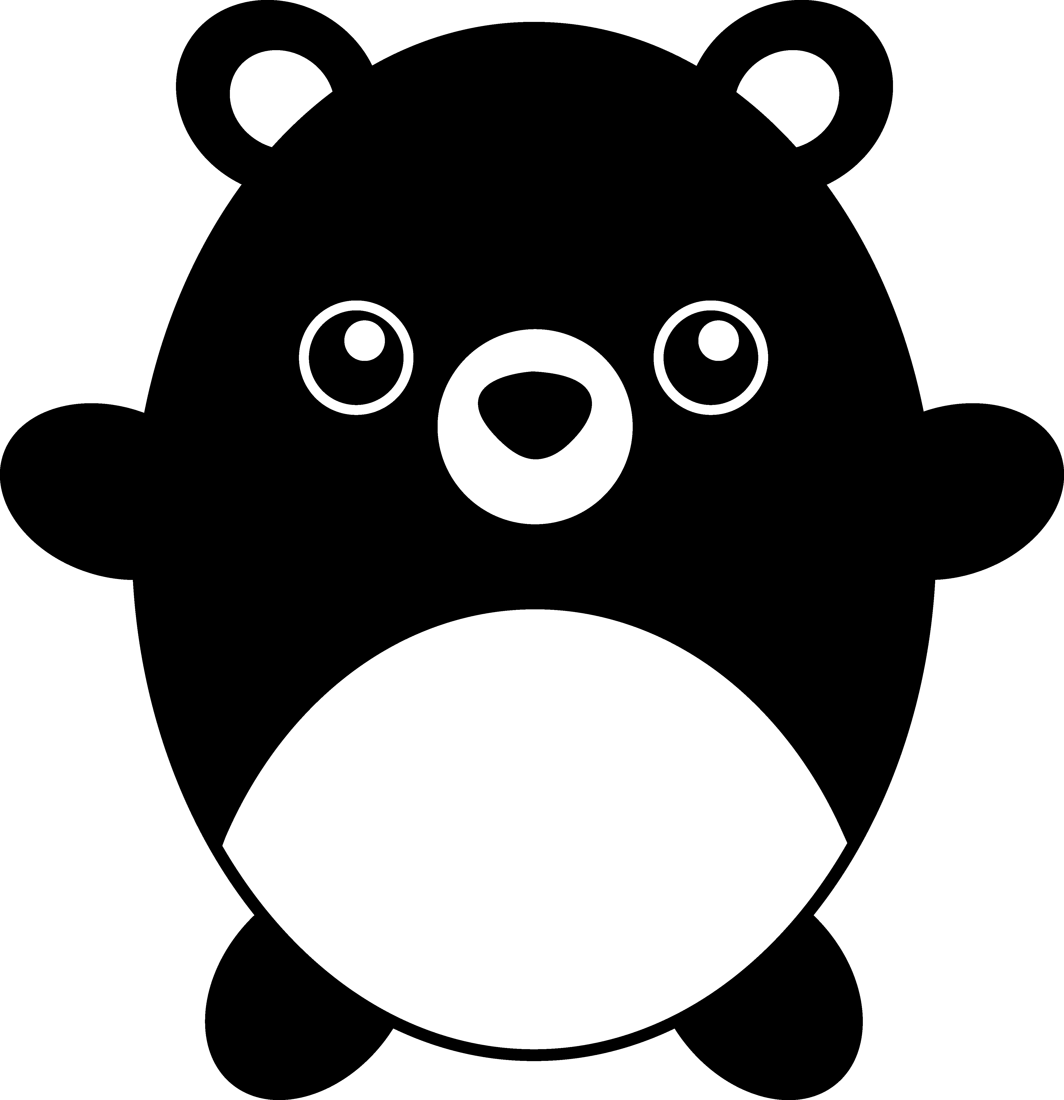 Cute Chubby Black Teddy Bear - Cute Teddy Bear Silhouette (4517x4670)
