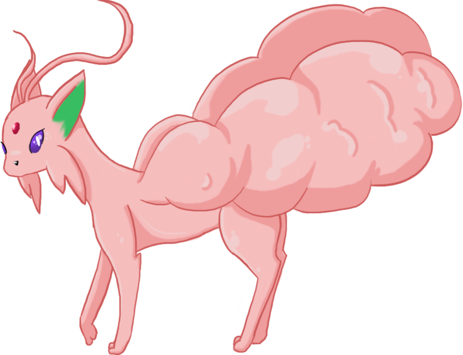 Espeon Altaria Cotton Candy Fusion By Squidacious - Cartoon (900x691)