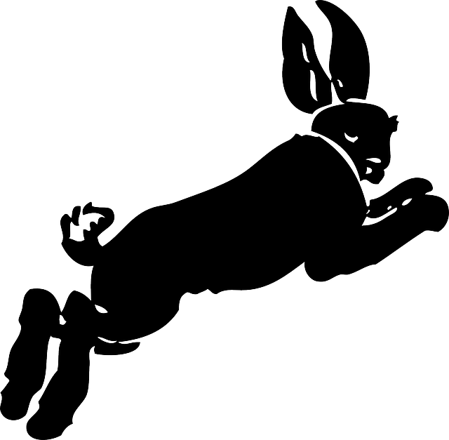 Jumping Silhouette, Cartoon, Running, Rabbit, Hare, - Rabbit On The Run [book] (981x936)