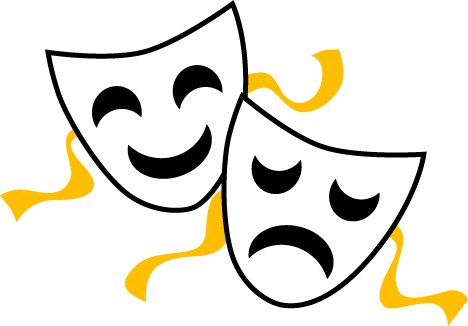Kindertheater Clipart - Comedy And Tragedy Masks (468x326)