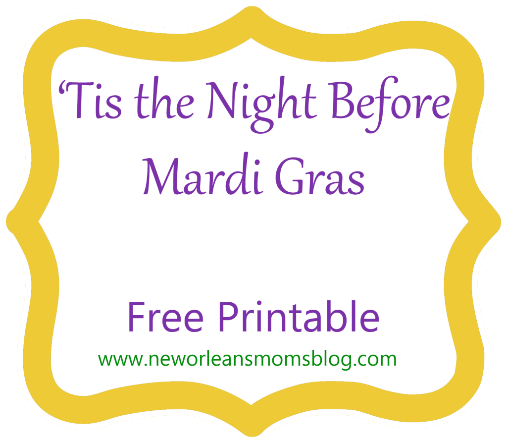 A Mardi Gras Rendition Of 'twas The Night Before Christmas - Bee Healthy (1024x894)