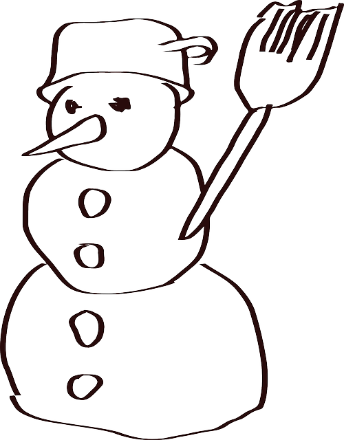 Holidays, Christmas, Winter, Sketch, Snow - Snowman Sketches (500x640)