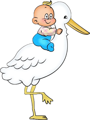 Stork With Baby Cartoon Bird Images - Clip Art (400x400)