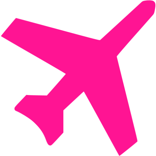Deep Pink Airplane 3 Icon - Airplane Icon Pink Png (512x512)