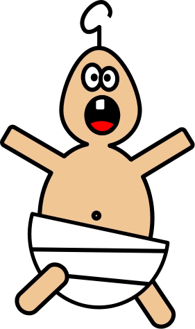 Cartoon Baby On Screaming Cartoon Baby Public Domain - Cartoon Baby Transparent (281x474)