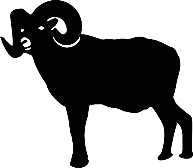 Chinese Year Of The Goat - Ram Silhouette (632x550)