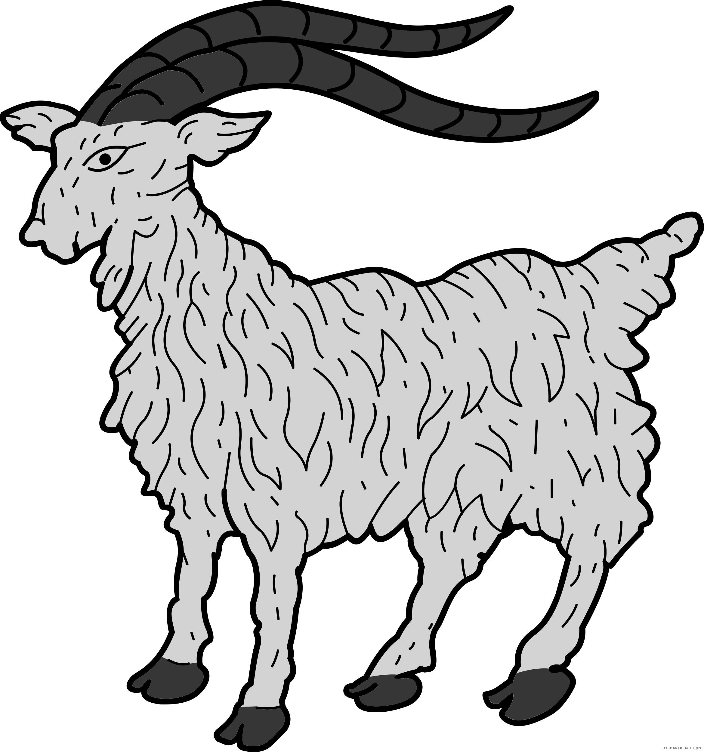 Goat Animal Free Black White Clipart Images Clipartblack - Goat (2340x2500)