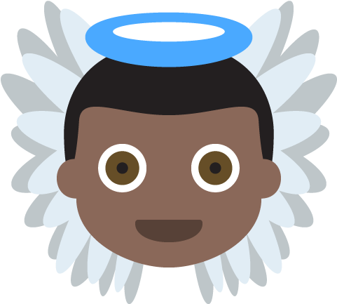 Baby Angel Dark Skin Tone Emoji Emoticon Vector Icon - Baby Angel Dark (512x512)