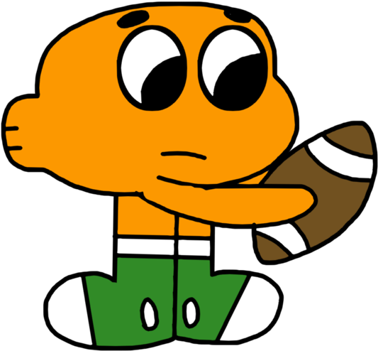 Darwin Watterson With American Football Ball By Marcospower1996 - Cartoon (894x894)