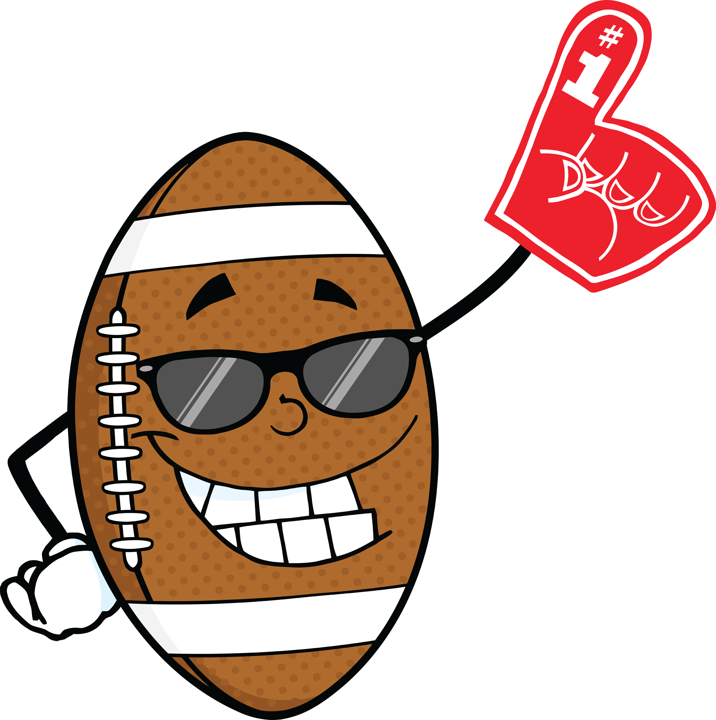 6588 Smiling American Football Ball With Sunglasses - Beer And Football Cartoon (2385x2400)