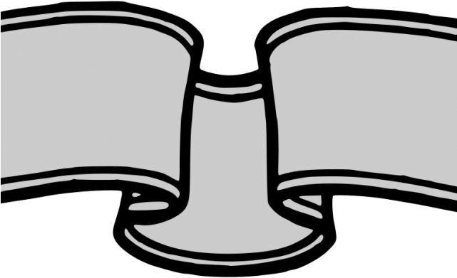 Ribbon Banner Clipart - Banner Logo Black And White Png (640x480)