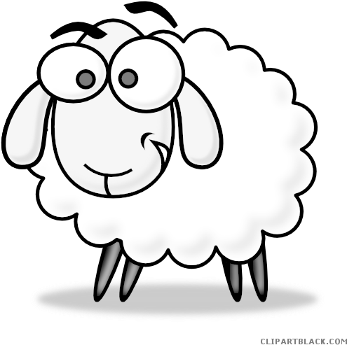 Lamb Animal Free Black White Clipart Images Clipartblack - Cartoon Lamb (555x551)