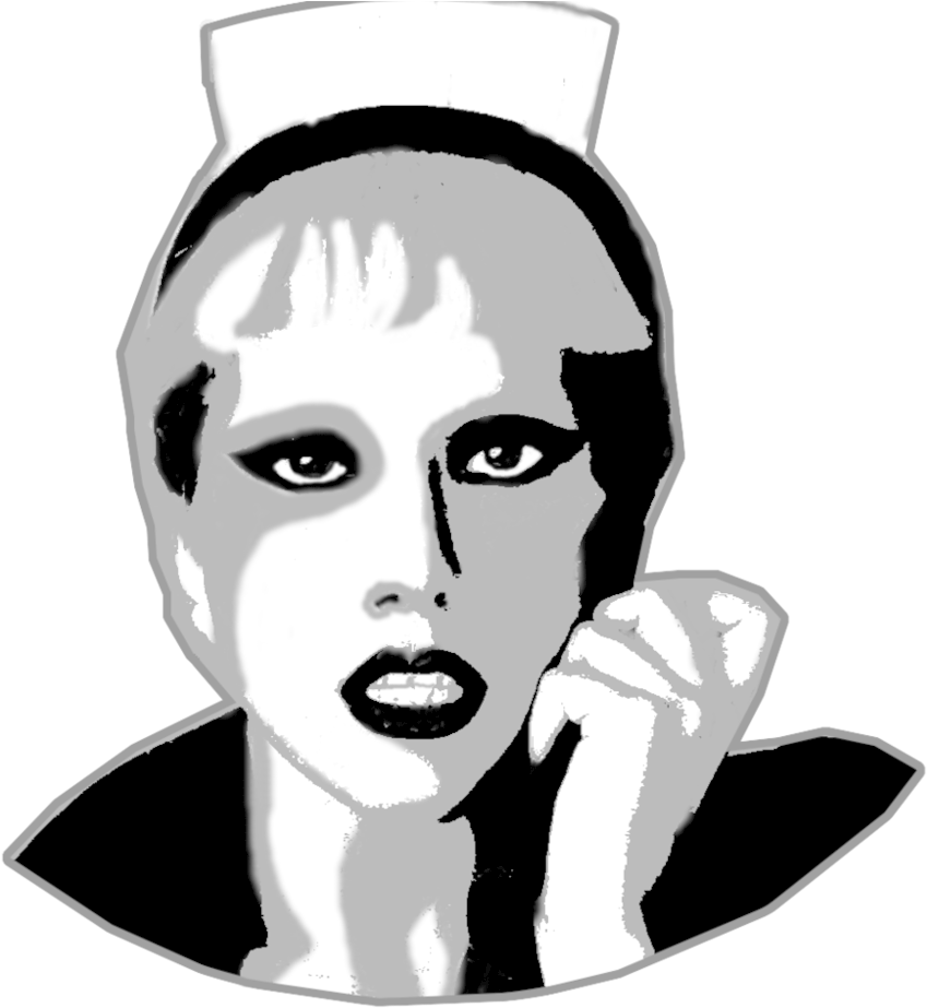 Lady Gaga Pumpkin Stencil By Debzdezigns-lamb68 - Lady Gaga Stencil (859x930)