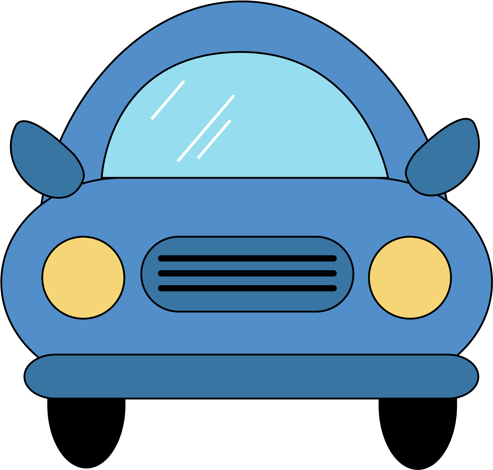 Cartoon Car Front View (1740x1661)
