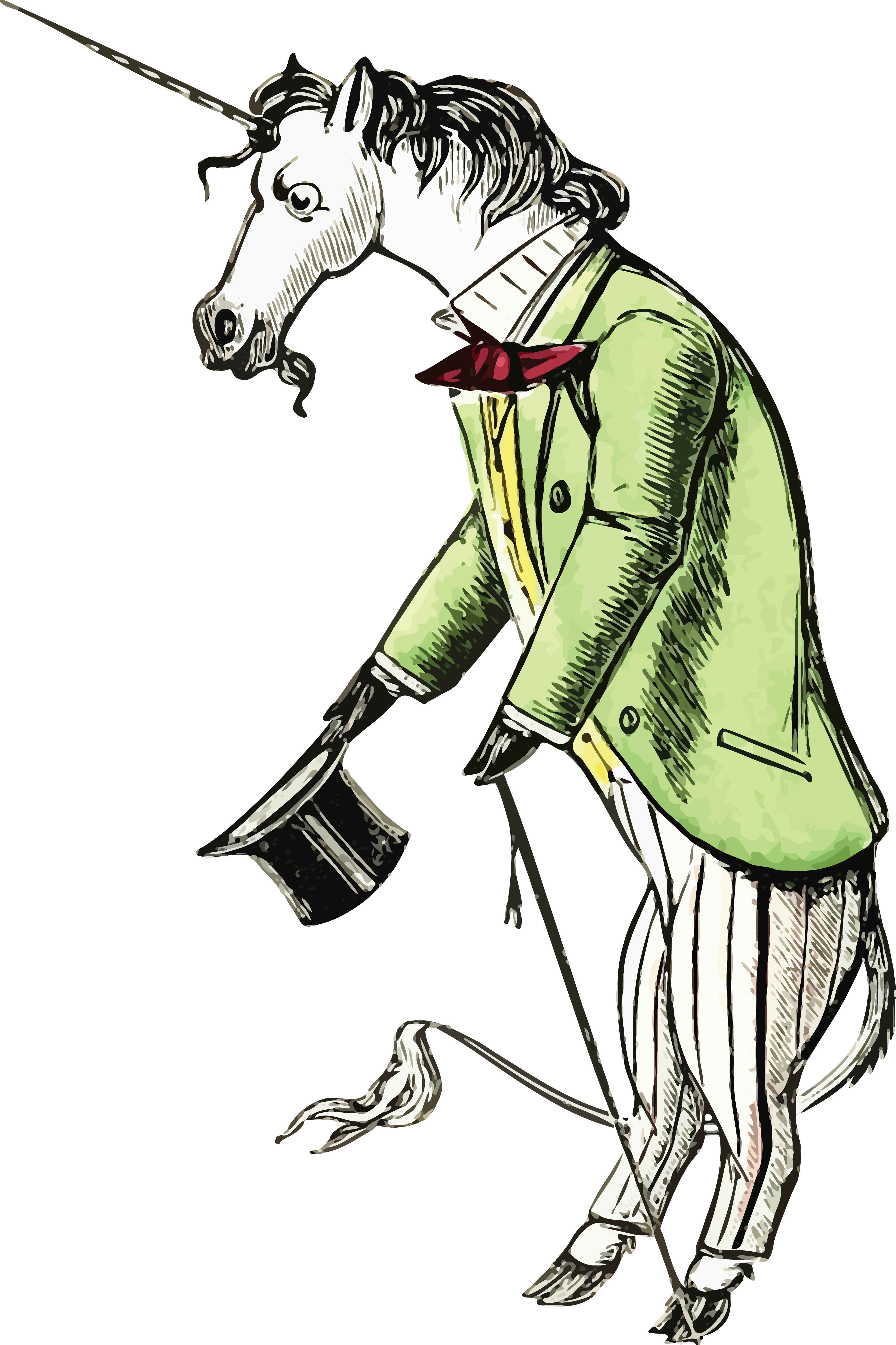 Free Clipart Of A Unicorn Gentleman - Gentleman Unicorn (4000x6003)