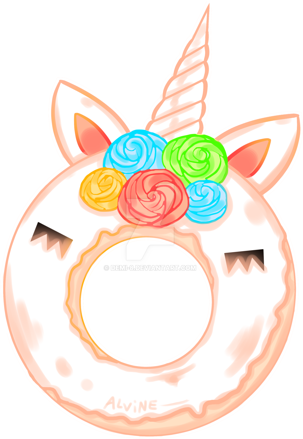 Donut Licorne By Demi-8 - Circle (1024x1469)