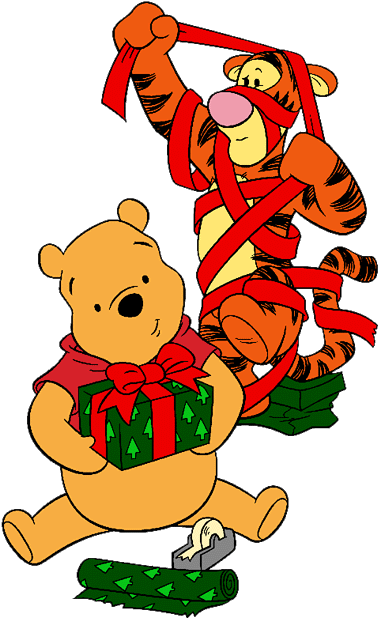 Winnie The Pooh Clipart Christmas - Tigger And Pooh Christmas (400x619)