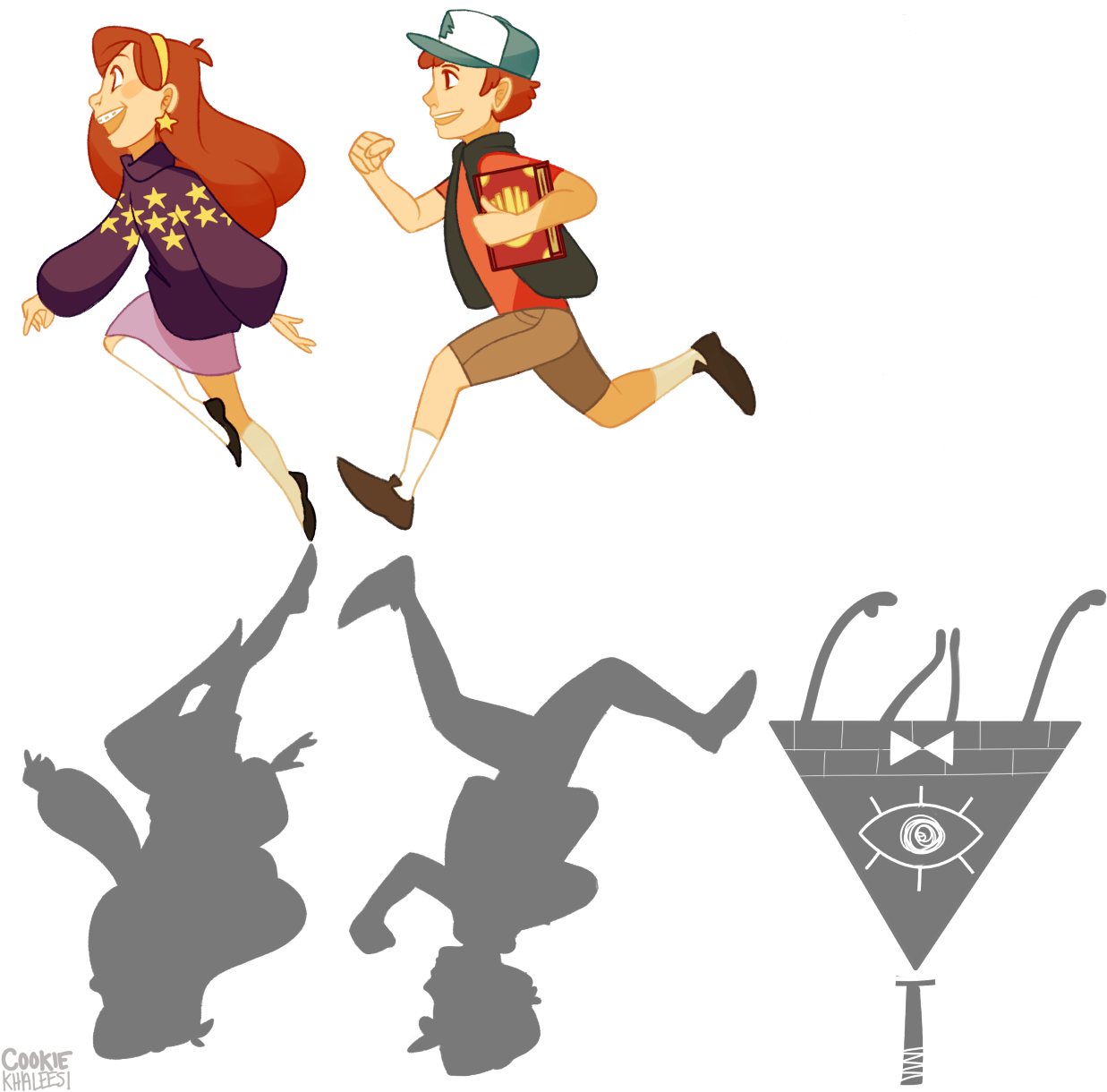 Shooting Stars, Pine Tree, Gravity Falls, Falling Stars, - Bill Cipher (1280x1249)