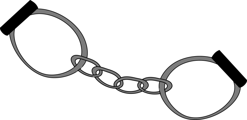 Pin Handcuffs Clipart Black And White - Наручники Вектор Png (800x389)