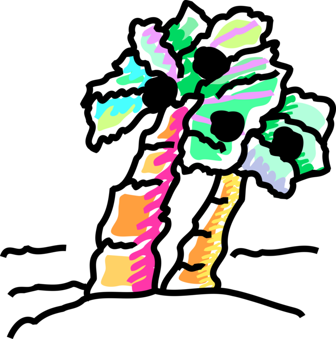 Vector Illustration Of Arecaceae Palm Tree Botanical - Vector Illustration Of Arecaceae Palm Tree Botanical (693x700)