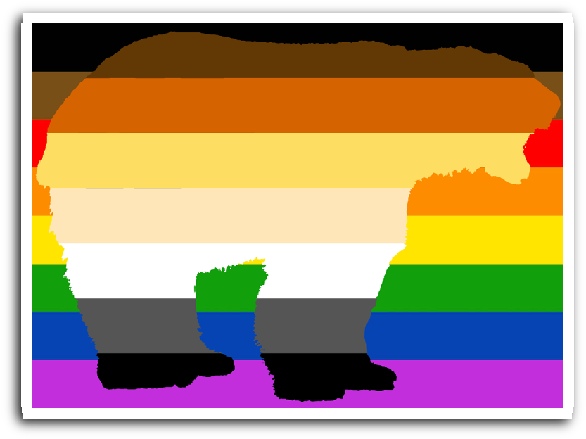 Bear And Pride Unity Combo Flag Vinyl Sticker - Sticker (1056x1056)
