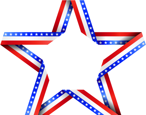 Americana Clipart Decoration - Red White Blue Stars (640x480)