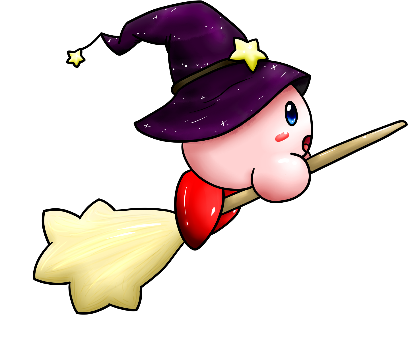 Witch Kirby By Minidragonfly Witch Kirby By Minidragonfly - Cartoon (1500x1300)