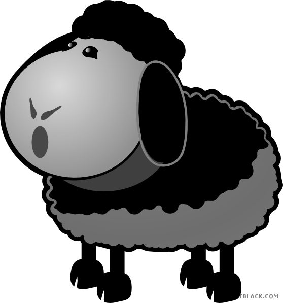 Sheep Animal Free Black White Clipart Images Clipartblack - Sheep Clip Art (558x597)