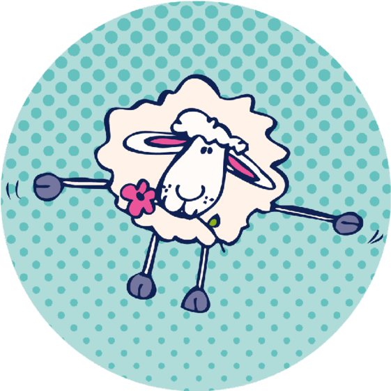 Counting Sheep Round Coaster - It's A Girl Elephant Baby Shower (800x800)